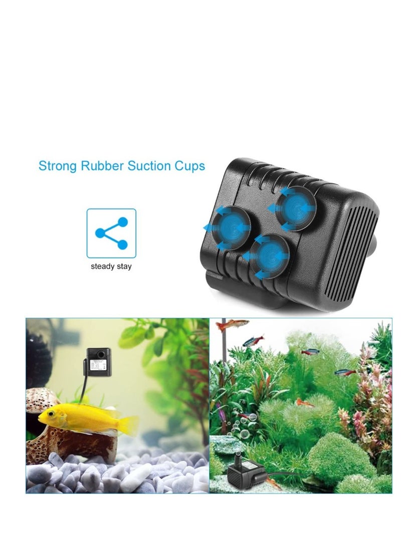 مضخة نافورة USB ميني  مضخات غاطسة مدمجة مضخة مياه فعالة مضخة هادئة في الهواء الطلق لمسبح صغير خزان سمك سلك طويل 180 لتر/ساعة سوداء - Image 3